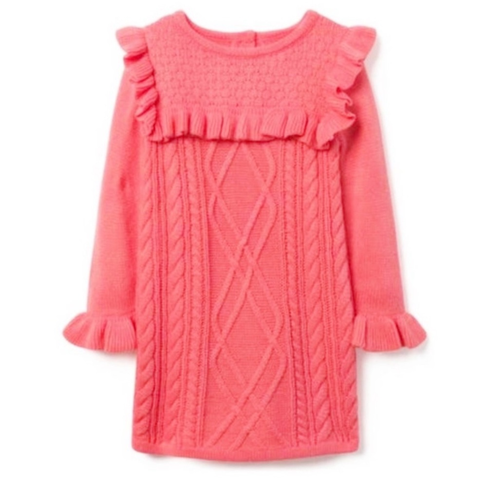 Janie and Jack Pink Ruffled Sweater Dress